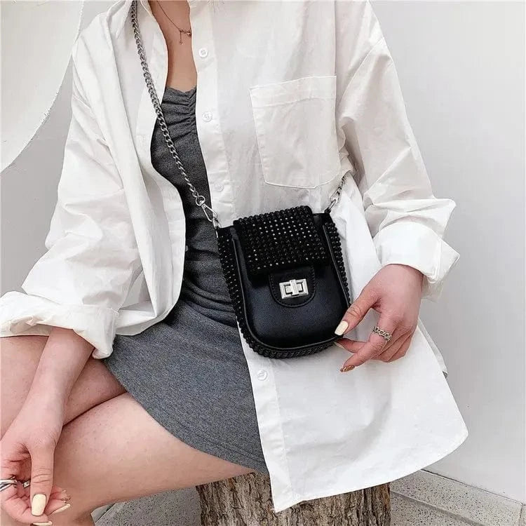 New diamond ladies one-shoulder diagonal bag luxury design mobile phone bag