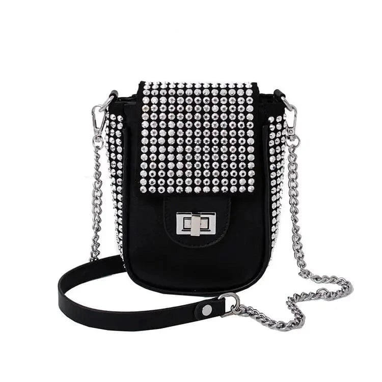 New diamond ladies one-shoulder diagonal bag luxury design mobile phone bag
