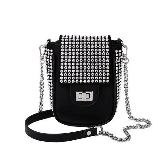 New diamond ladies one-shoulder diagonal bag luxury design mobile phone bag