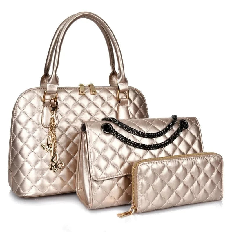 New Fashion 3 in 1 Women Handbag Ladies Shoulder Crossbody Bag Purses OEM Customized logo Tote