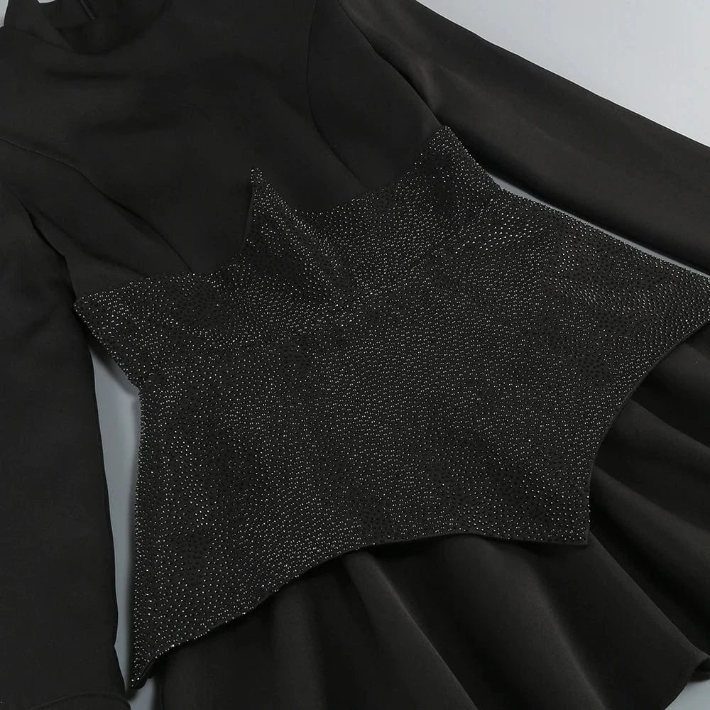 New Fashion Elegant Night Club Home Evening Long Sleeve Sexy Party Dress