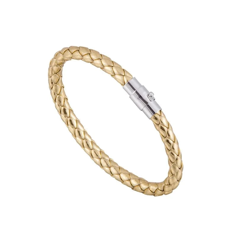 new fashion magnet clasp Charm Stainless Steel Jewelry Braided woman mens PU Bracelet