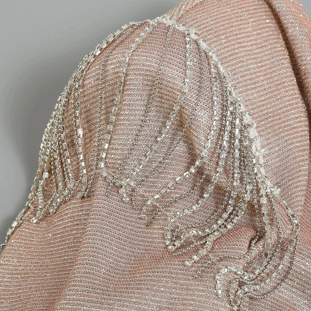 New Fashion Sequins Jumpsuit For Women 2025 Long Sleeves V Neck Draped Autumn Rompers Celebrity Evening Party Club Overall