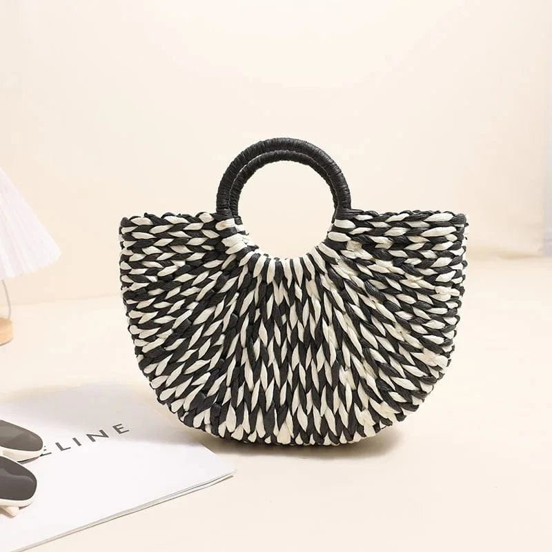 New Fashion straw Handbags 2024 lady beach bags lady design woven purses for women