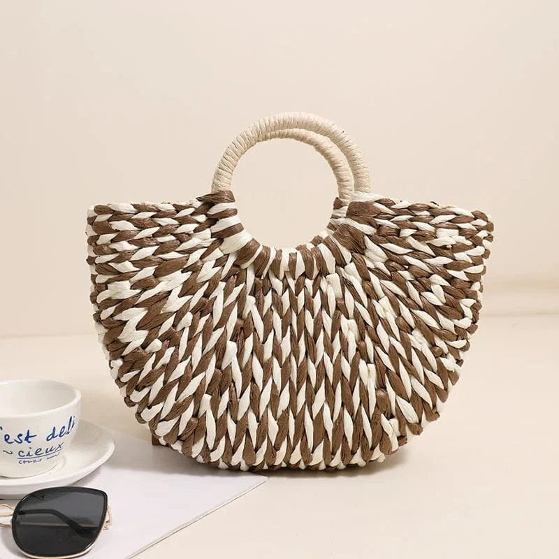 New Fashion straw Handbags 2024 lady beach bags lady design woven purses for women