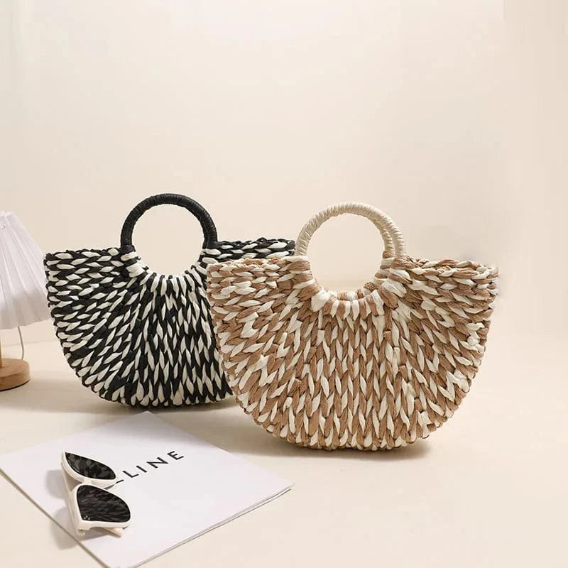 New Fashion straw Handbags 2024 lady beach bags lady design woven purses for women