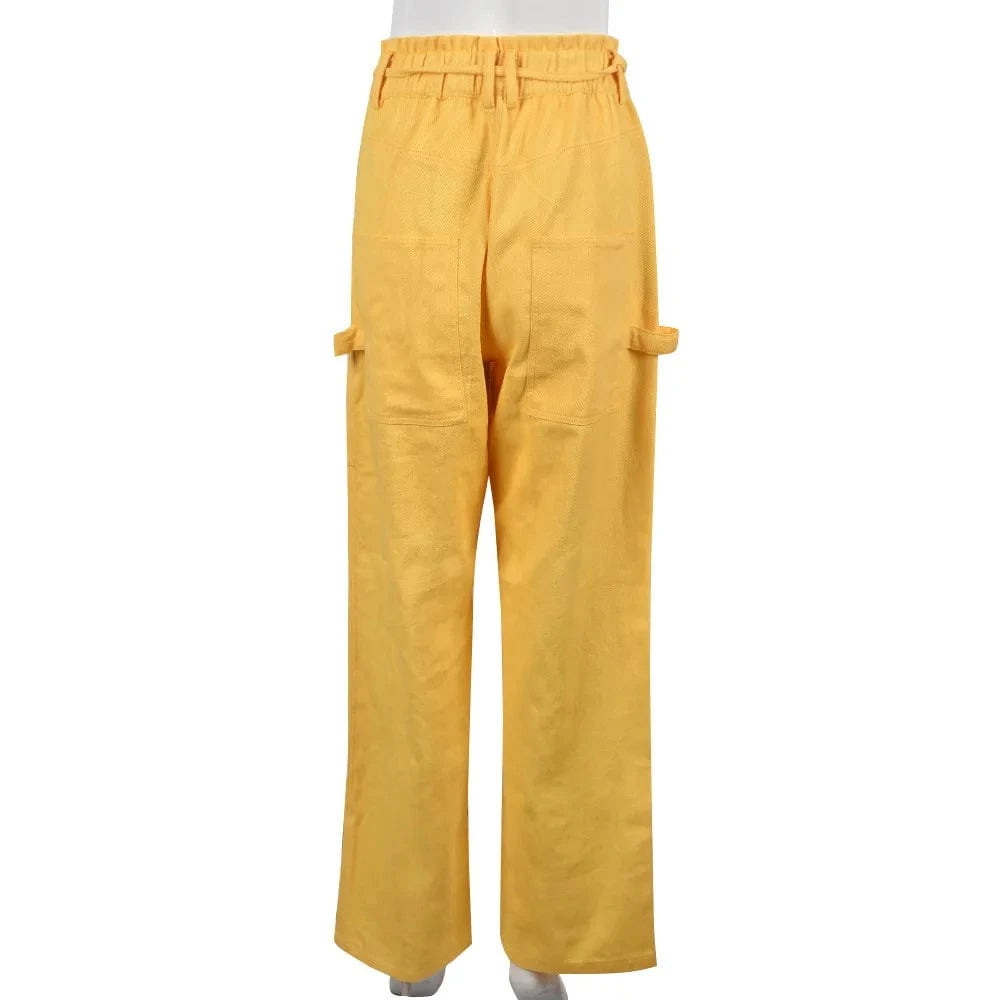 New Fashion Streetwear Cargo Pants Drawstring Ladies Casual Pants Loose Long pant for Women Clothing