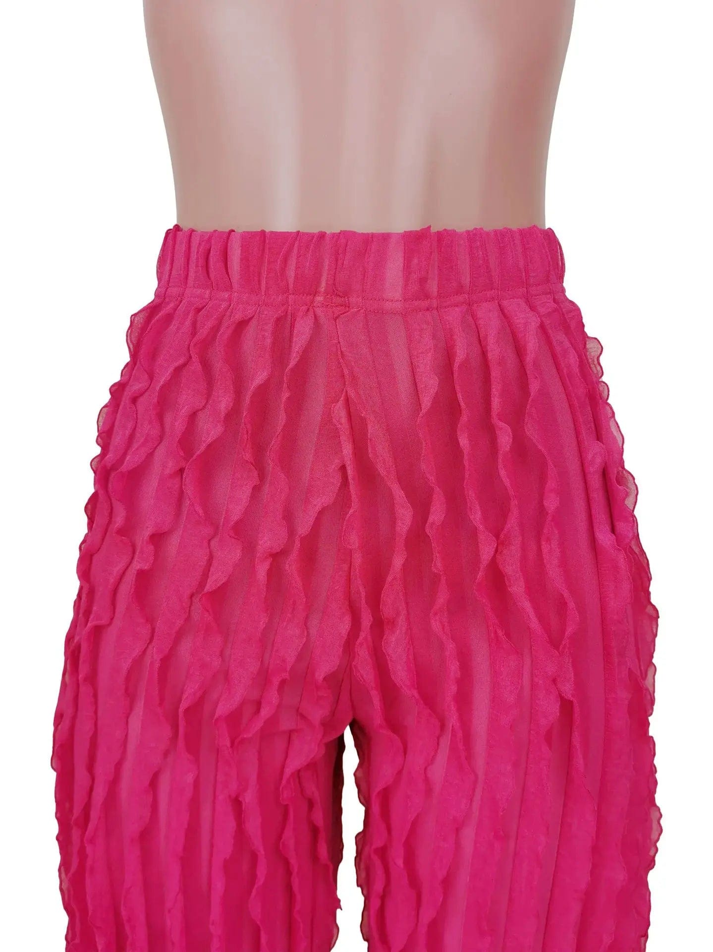 New Fashion Streetwear Wide Leg Pants 2024 High Waist Casual Ruffle Pants Loose Long Pant For Women Clothing