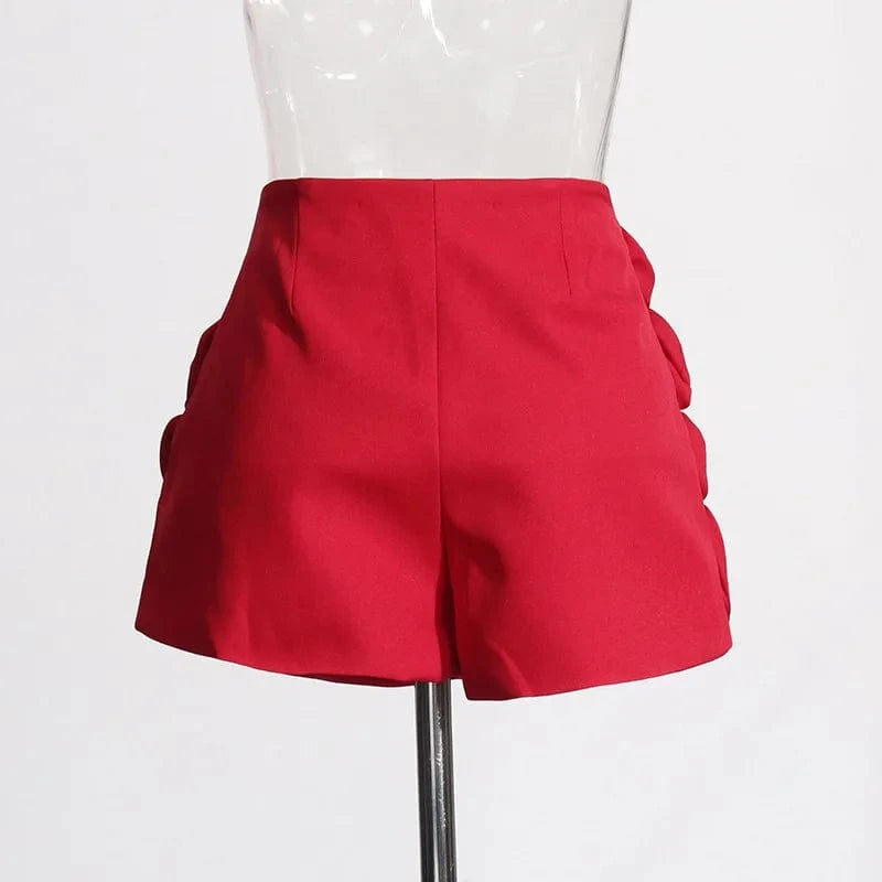 New Fashion Woman Three-dimensional Rose Decoration Design dance High Waist casual summer Slim Skirt Shorts For Women workout