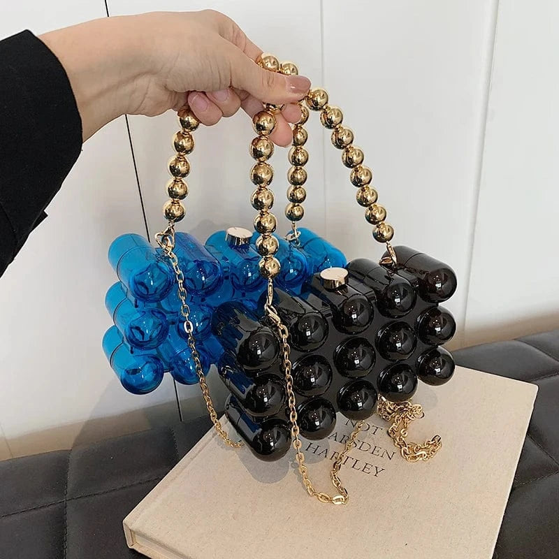 New Fashion women Handbags pvc hand square box Light Lady Tote Bags Lady Design Purses For Females