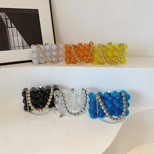 New Fashion women Handbags pvc hand square box Light Lady Tote Bags Lady Design Purses For Females