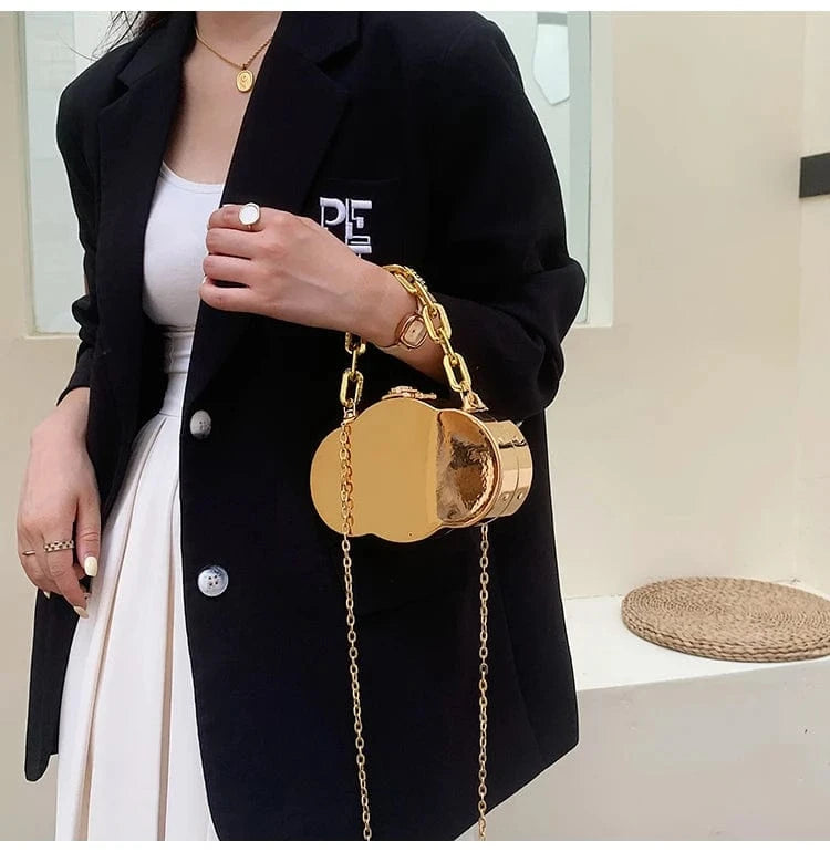 New Fashion women Silver Handbags pvc box Light Lady Tote Bags Lady Design Purses For Females