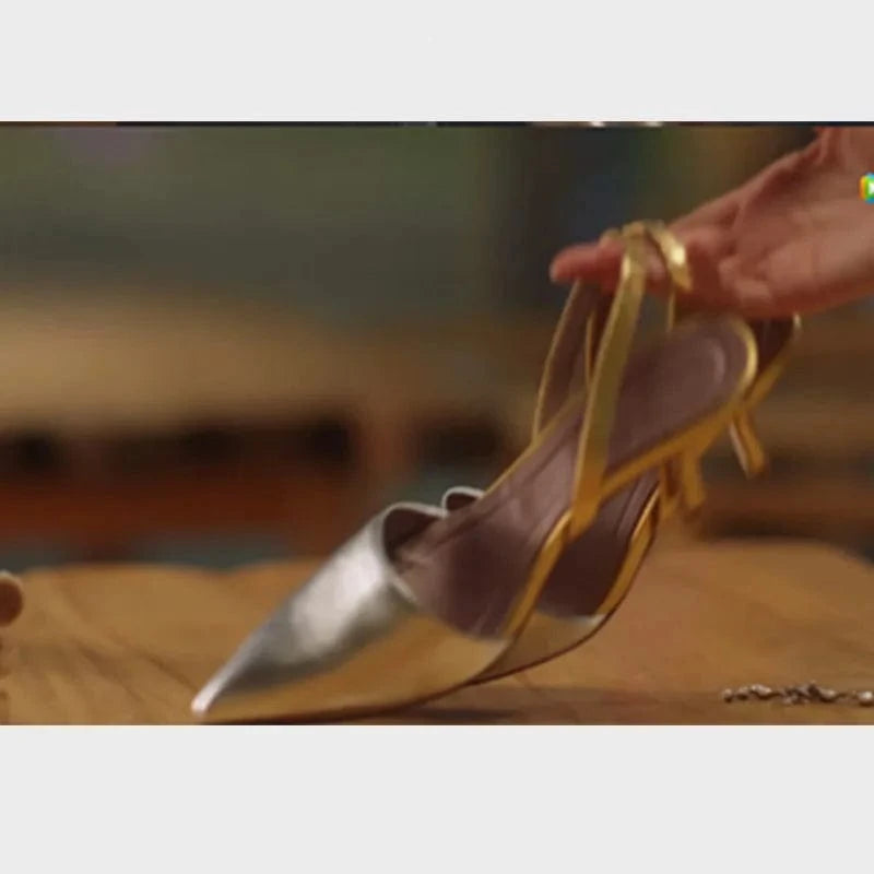 New Female Spring Summer High Heels Stilettos Women Pointed-toe Shallow Sandals Sexy Party Banquet Ladies Dress Shoes