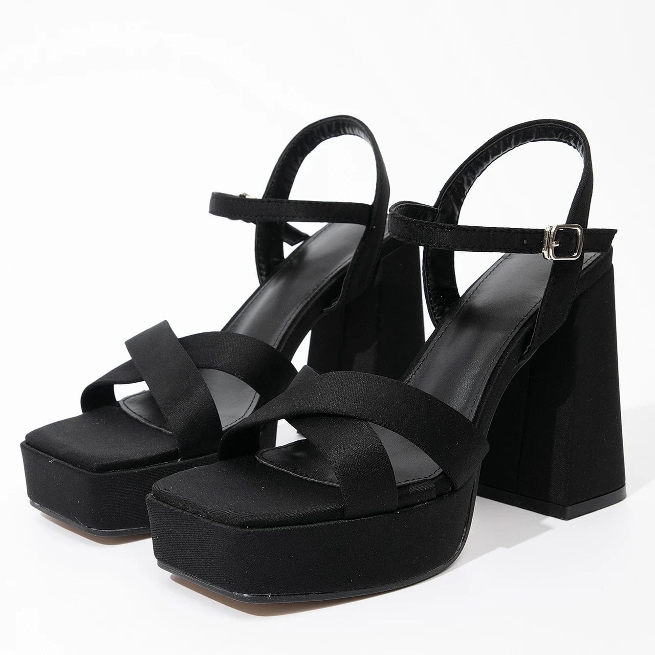 New Platform High Heel Sandals Flat Buckle Women's Chunky Heel Sandals 2025