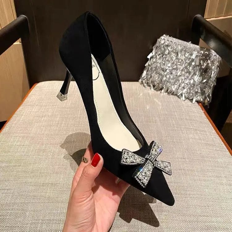 New Pointed-toe Bowknot Women High Heels Stilettos Spring Autumn Female Sandals Outside Party Banquet Ladies Dress Shoes