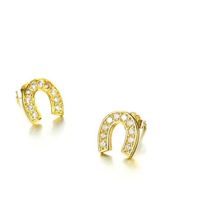 New s925 sterling silver earrings U Shape Luck Equestrian earrings exquisite High Quality stud earrings