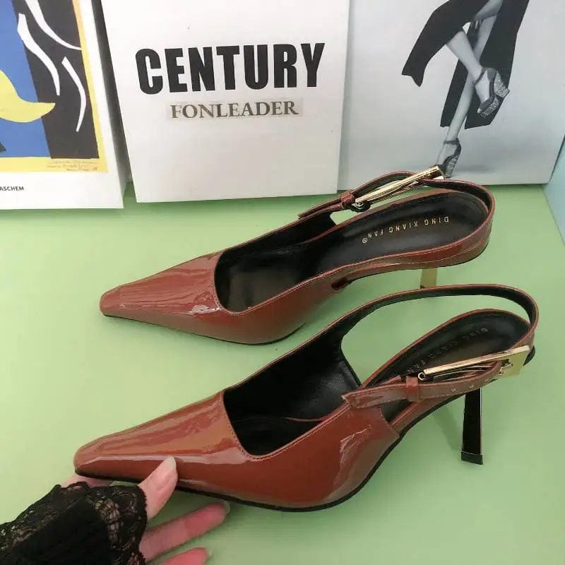New Sandalias Mujer Tacon Alto Low Trendy Slippers Mules Shoes Heels for Ladies 2024