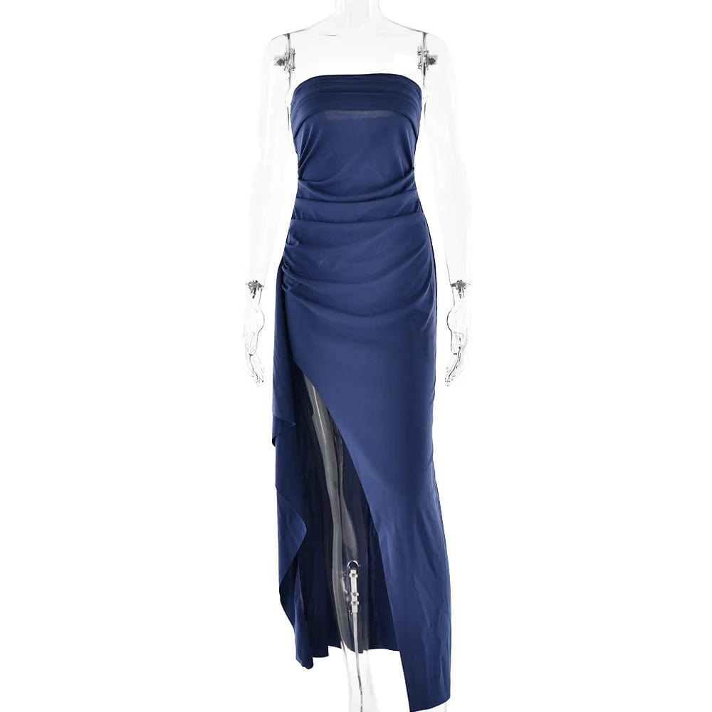 New Sexy Off Shoulder Maxi Dress 2024 Summer Bodycon Club Party Dress Slit Long Dresses