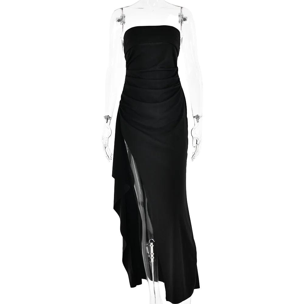 New Sexy Off Shoulder Maxi Dress 2024 Summer Bodycon Club Party Dress Slit Long Dresses