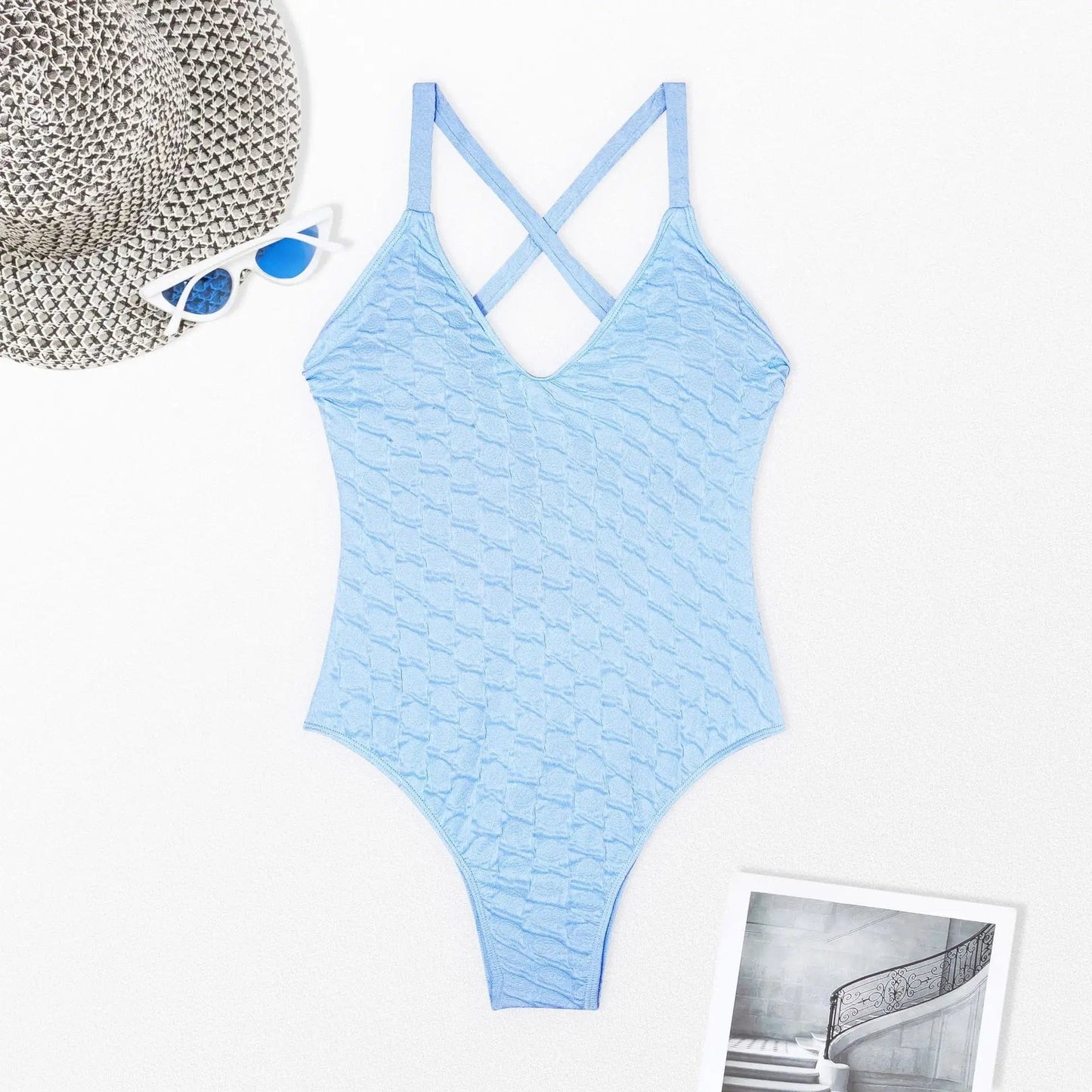 New Sexy Swimwear Solid Backless Quick Dry Women Thong One Piece Swimsuit