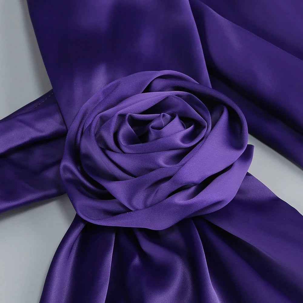 New Spring And Summer Women's Floor-Length Dress High-Waisted Commuter Charm Purple Halter Luxury Evening Party Dress
