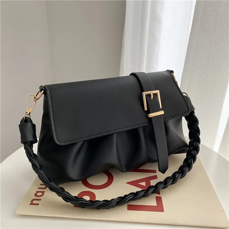 New Style Fold Fashion Weave Crossbody Girls Leather Chains for Hand Bags Women