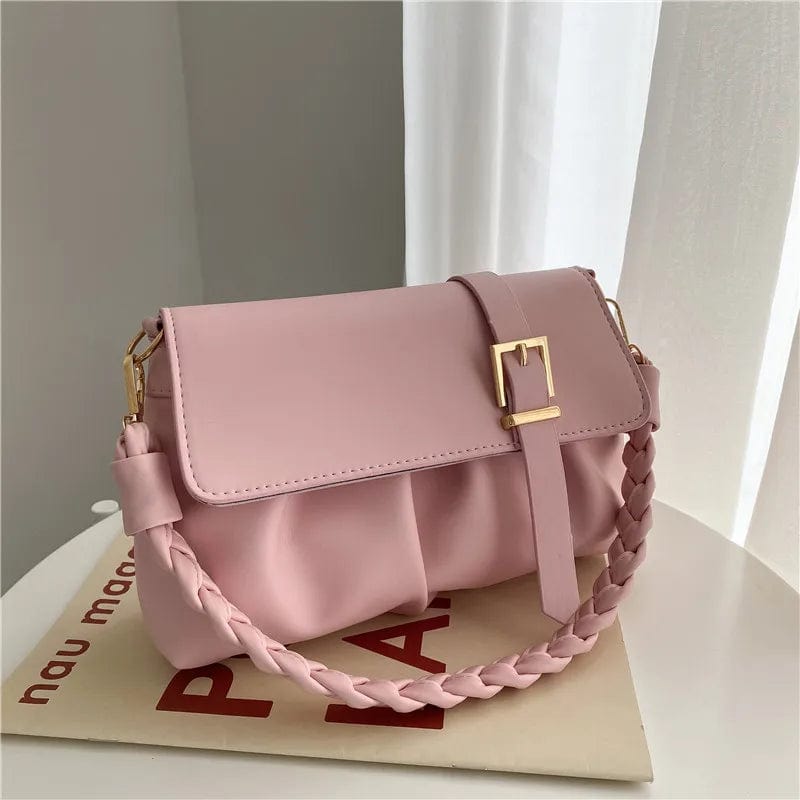 New Style Fold Fashion Weave Crossbody Girls Leather Chains for Hand Bags Women