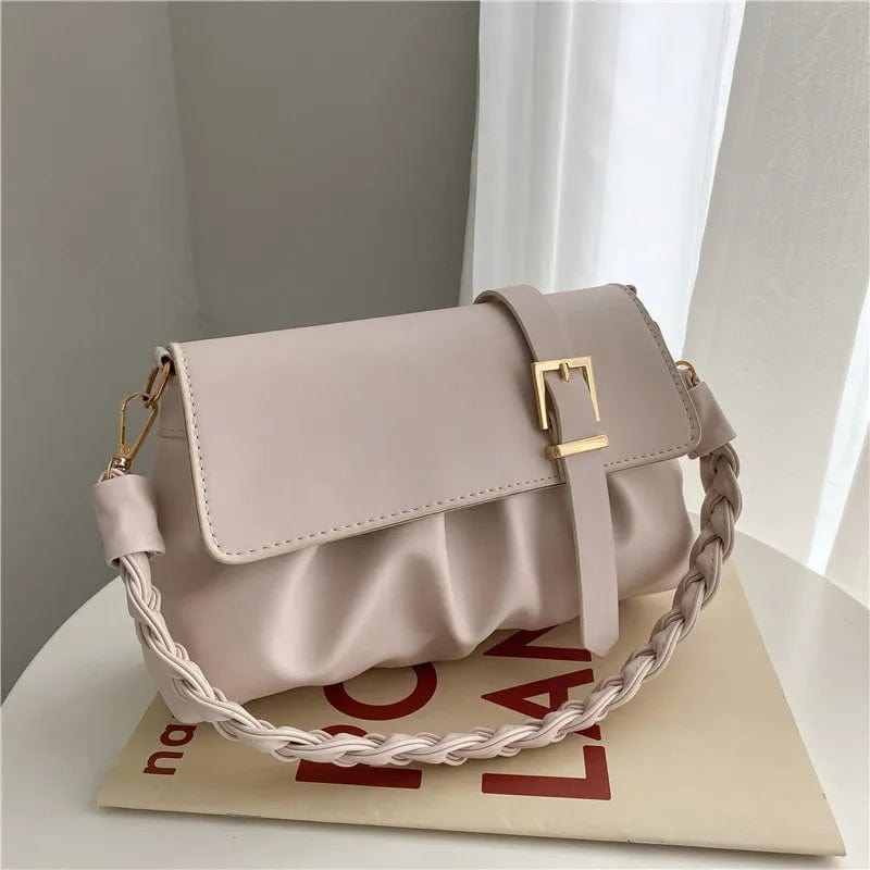New Style Fold Fashion Weave Crossbody Girls Leather Chains for Hand Bags Women