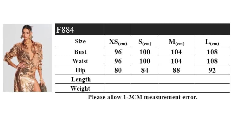 New Style Women Celebrity Lapel Fashion Sequined Long-sleeved Top Slim Sexy Slit Skirt Two-piece Elegant Urban Women's Wear