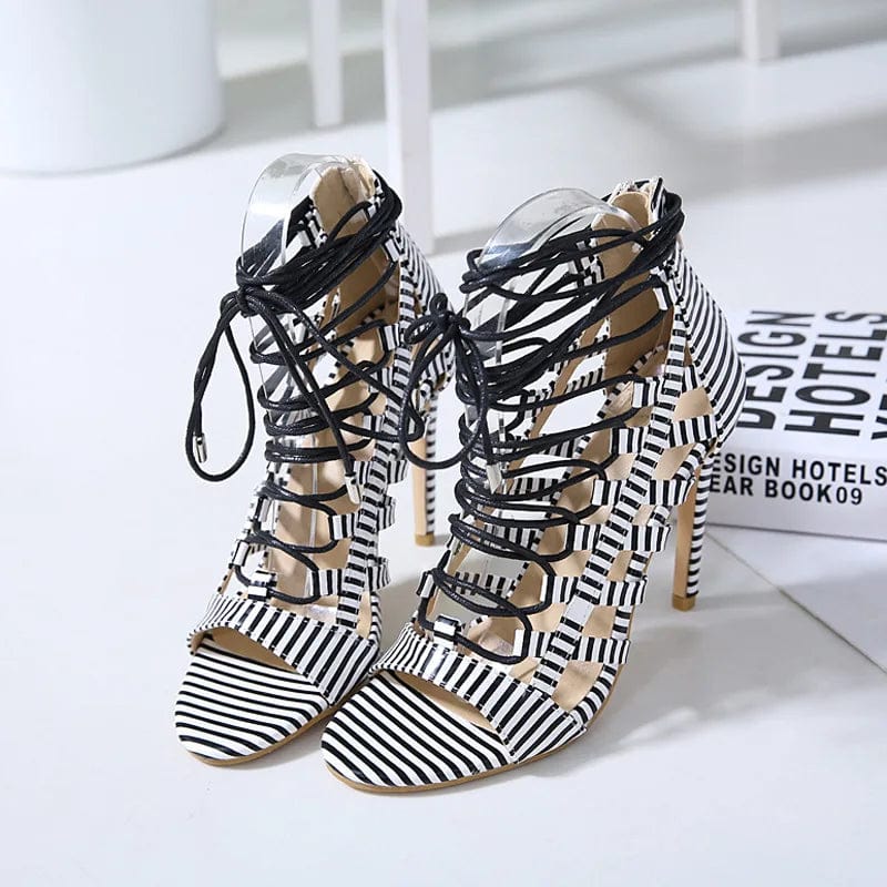 New Suede back zipper Lace Up Women high heel shoes
