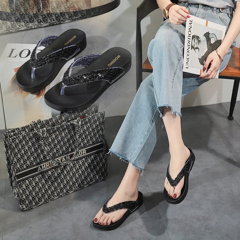 New Summer adult Shoes Casual flip-flops slipper woman Fashion Beach thick shoes all-match Non-slip Outdoor Sandals