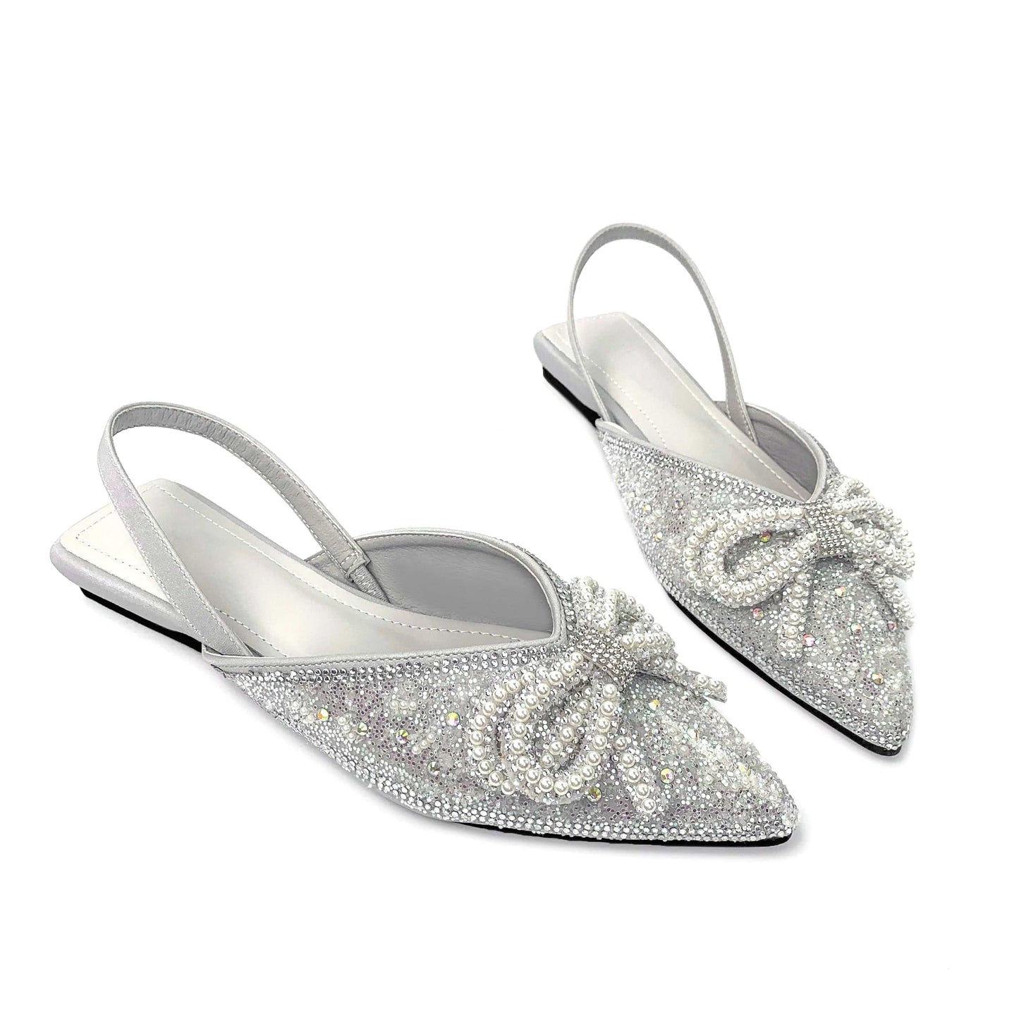 New summer wholesale bowknot Pointed head women's flat sandals Rome fashion One word band shoes Elegant office