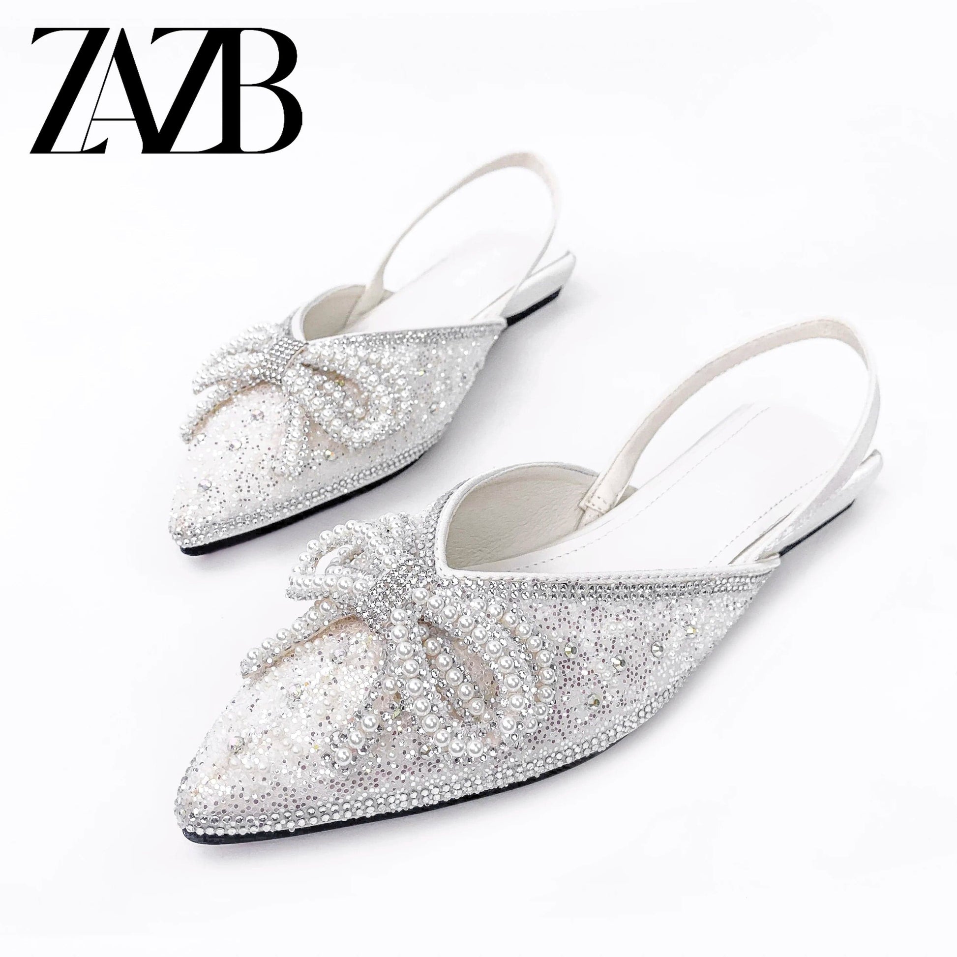 New summer wholesale bowknot Pointed head women's flat sandals Rome fashion One word band shoes Elegant office