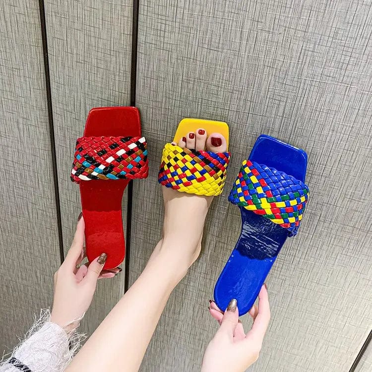 New Summer woman Korean slipper Woven band wear a word shoes adult outdoor beach Casual Lightweight slippers