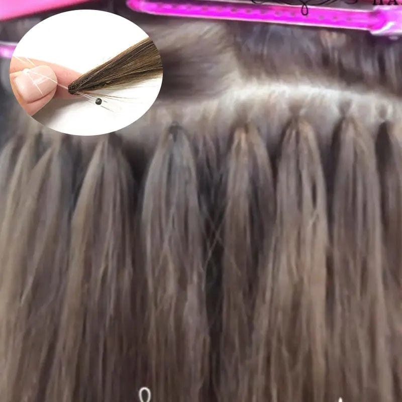 New trend double drawn human hair extension 100% unprocessed Russian virgin invisible H feather hair with cuticle aligned