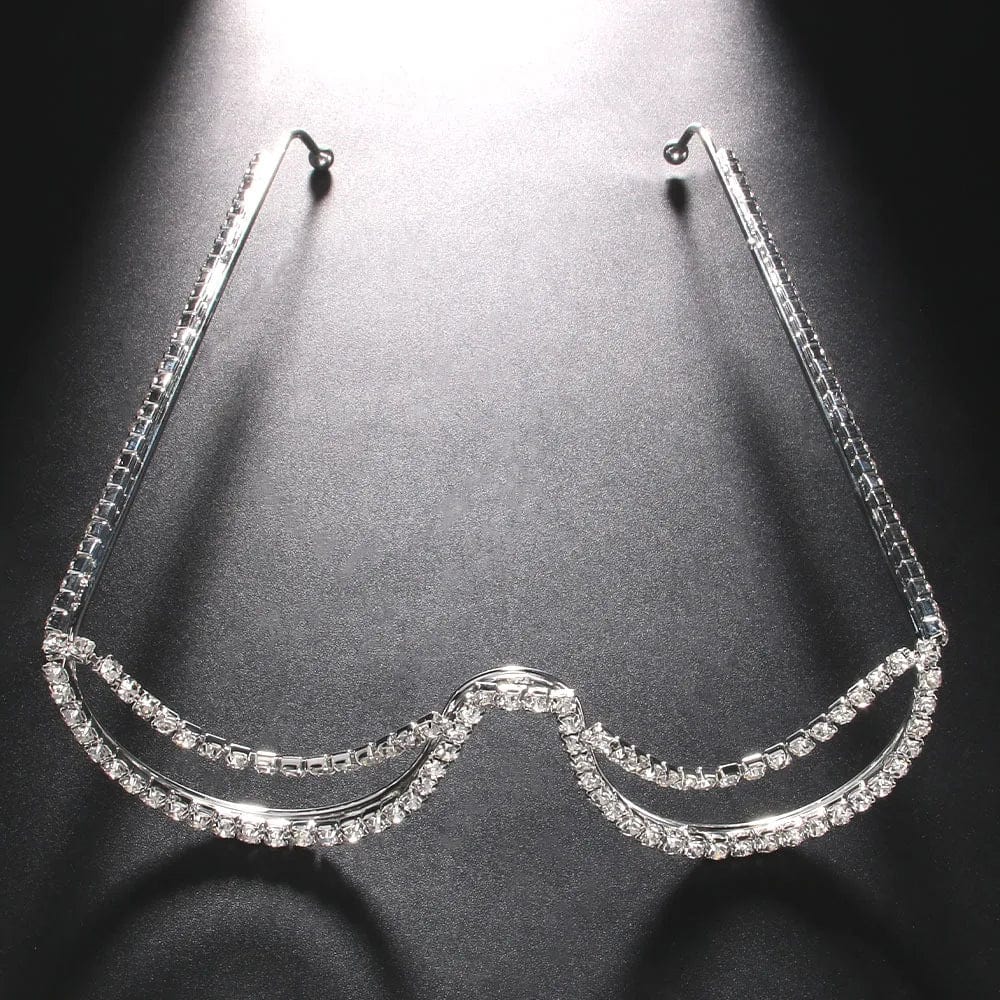 New Trendy Simple Design Double Layer Rhinestone Women Eyeglasses Frames Summer Unique Diamond Sunglasses Jewelry Wholesale