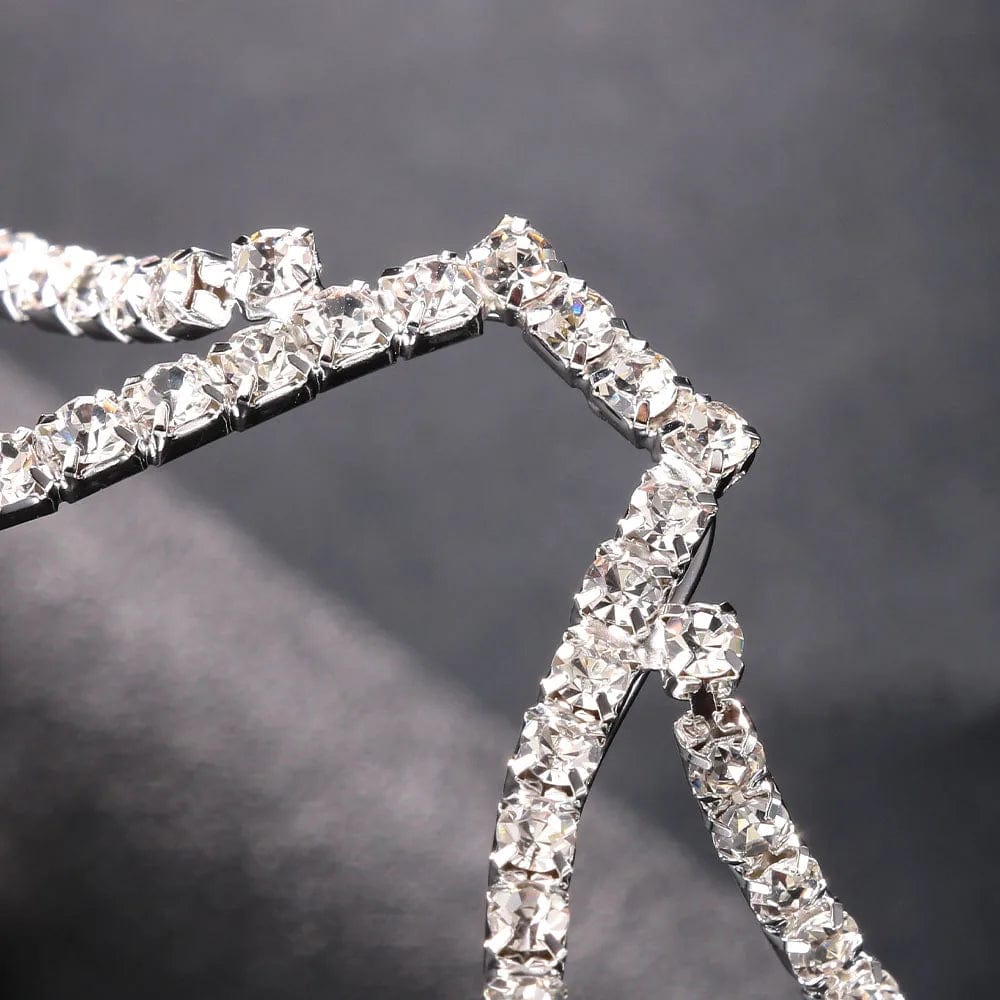 New Trendy Simple Design Double Layer Rhinestone Women Eyeglasses Frames Summer Unique Diamond Sunglasses Jewelry Wholesale