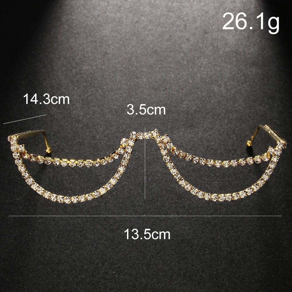 New Trendy Simple Design Double Layer Rhinestone Women Eyeglasses Frames Summer Unique Diamond Sunglasses Jewelry Wholesale