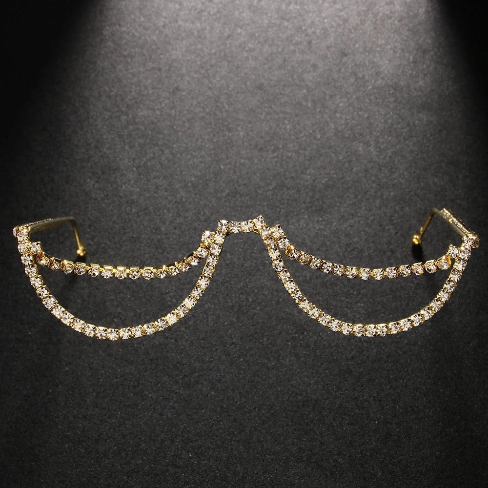 New Trendy Simple Design Double Layer Rhinestone Women Eyeglasses Frames Summer Unique Diamond Sunglasses Jewelry Wholesale