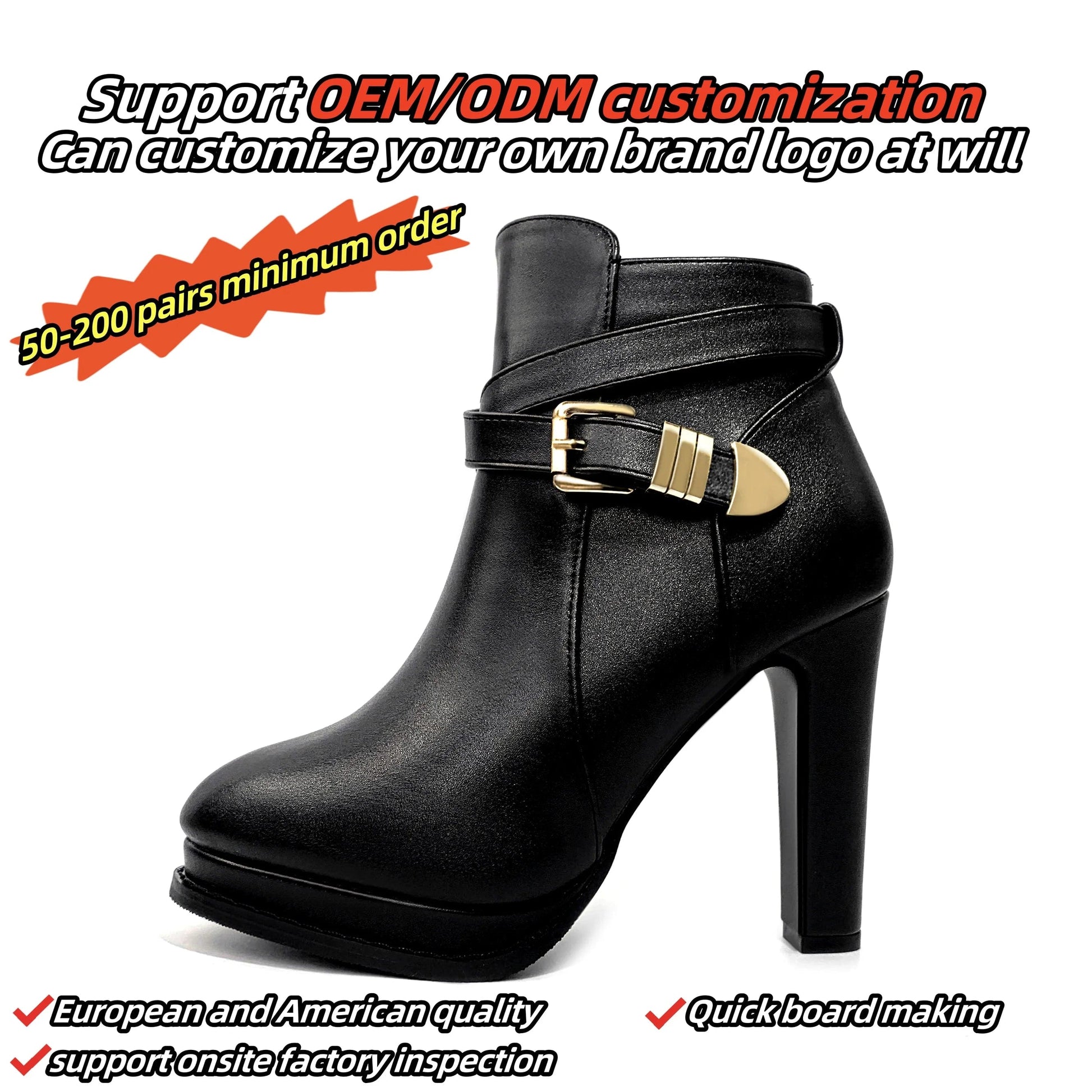 New Winter Autumn Stiletto boot Ladies Boots High Heels Middle cylinder Booties Women Thick heel Metal leather buckle shoes