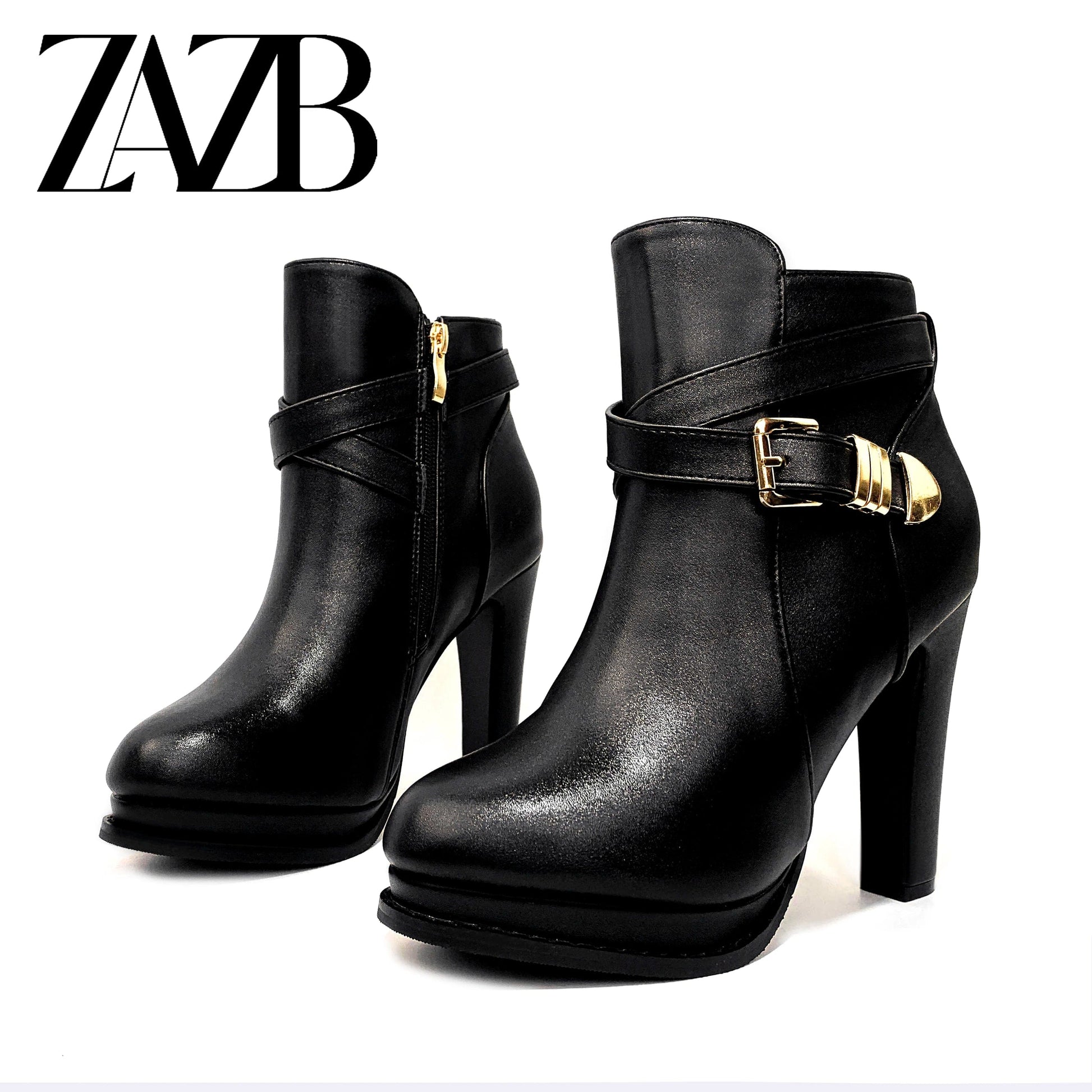 New Winter Autumn Stiletto boot Ladies Boots High Heels Middle cylinder Booties Women Thick heel Metal leather buckle shoes