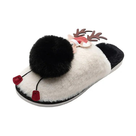 New Winter Korean Fashion lovely cartoon fluffy slippers Fur Warm adult Home Slippers Female Non-slip indoor Slippers