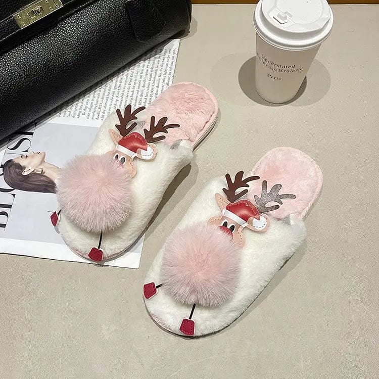 New Winter Korean Fashion lovely cartoon fluffy slippers Fur Warm adult Home Slippers Female Non-slip indoor Slippers