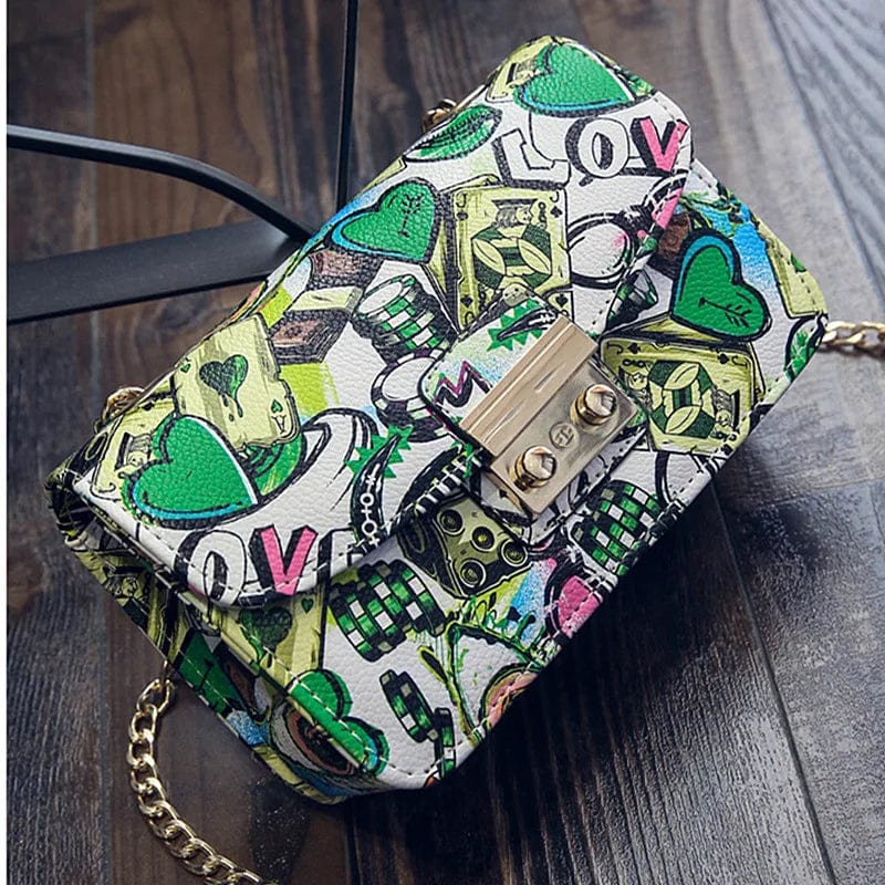 New Women Bags Summer Graffiti Ladies designer handbags high quality chain mini bag women messenger bags for women Clutch