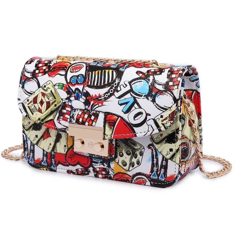 New Women Bags Summer Graffiti Ladies designer handbags high quality chain mini bag women messenger bags for women Clutch