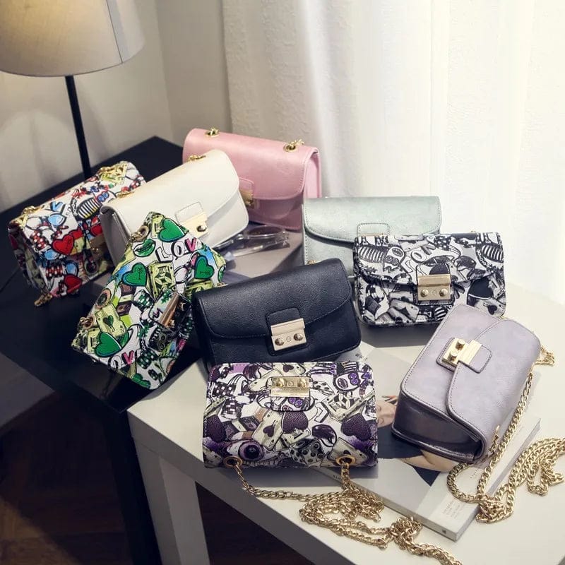 New Women Bags Summer Graffiti Ladies designer handbags high quality chain mini bag women messenger bags for women Clutch