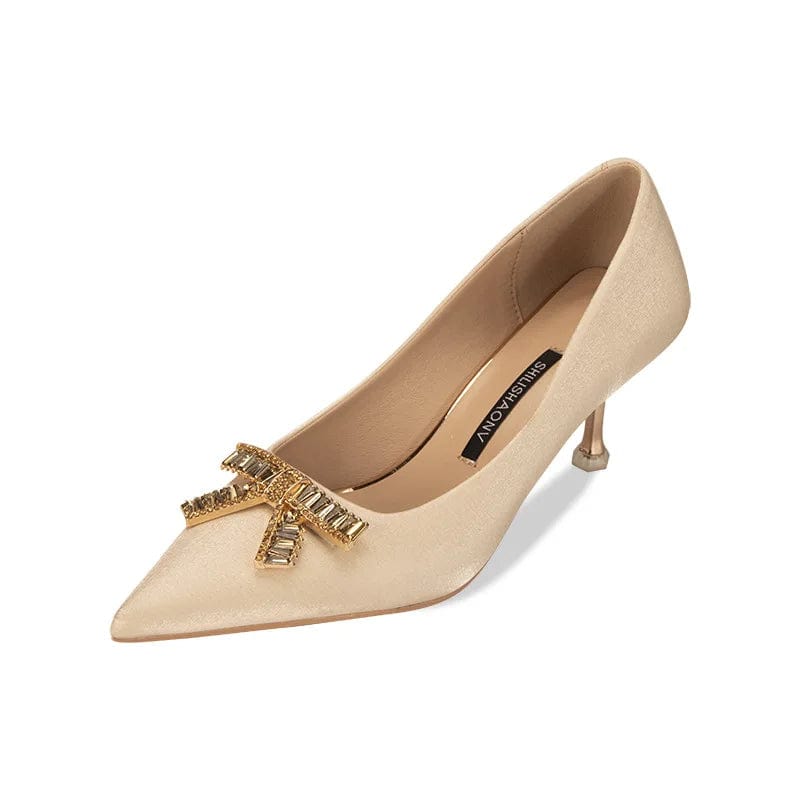 New Women Pointed-toe Bowknot High Heel Pumps Sexy Party Banquet Ladies Dress Shoes Spring Summer Sandals Female