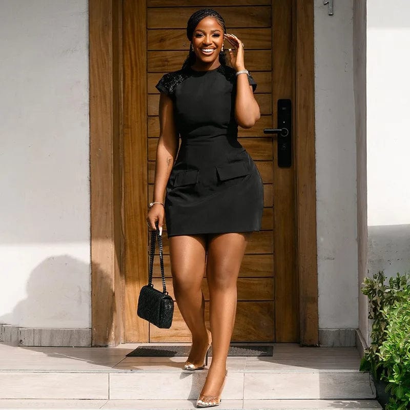 New women's clothing women casual dresses temperament premium print waist short sleeve A line ladies midi dress