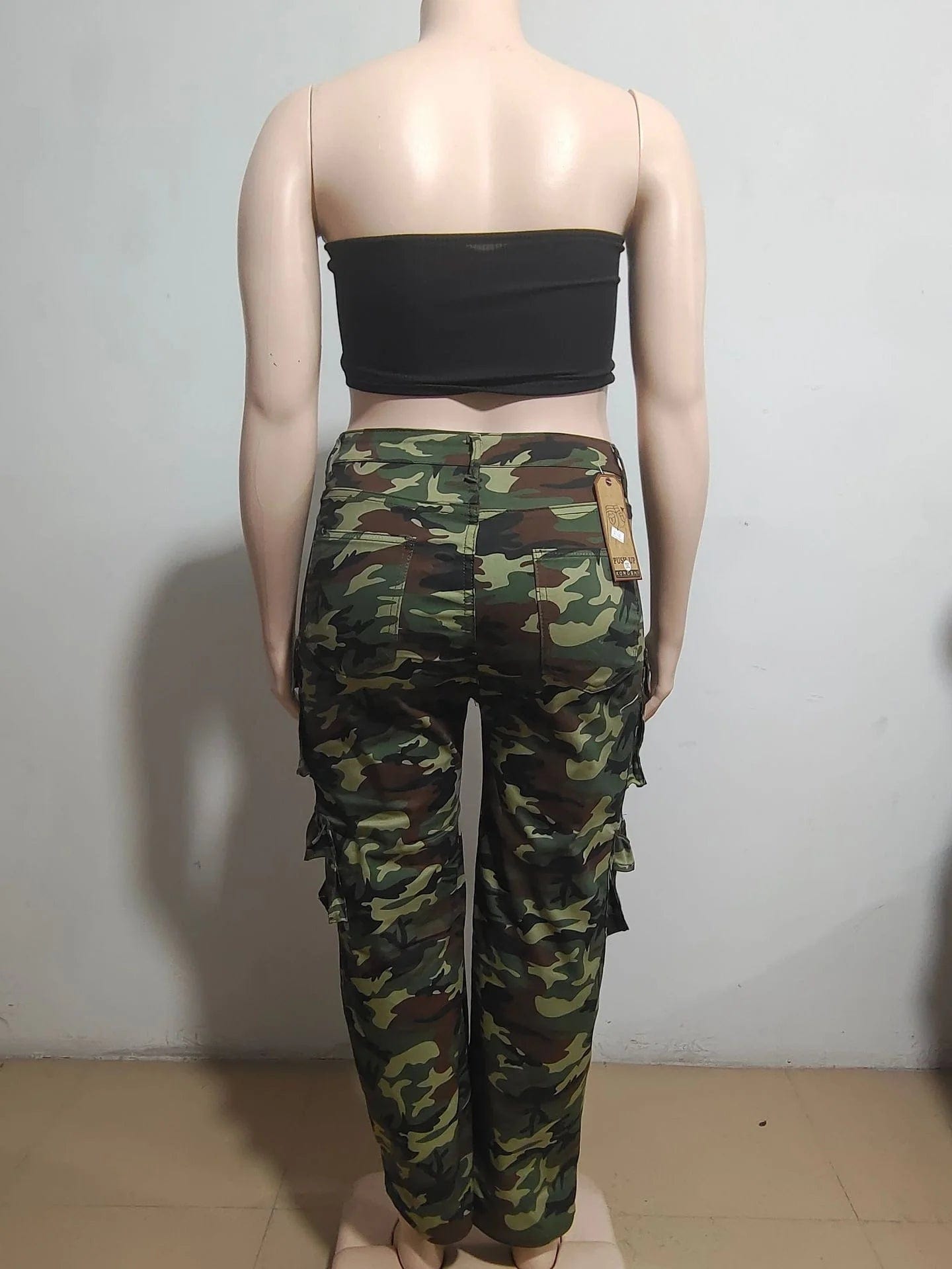 New Women's Loose Hip Hop High-waisted Multi-pocket Washed Casual Cargo Jean Pants
