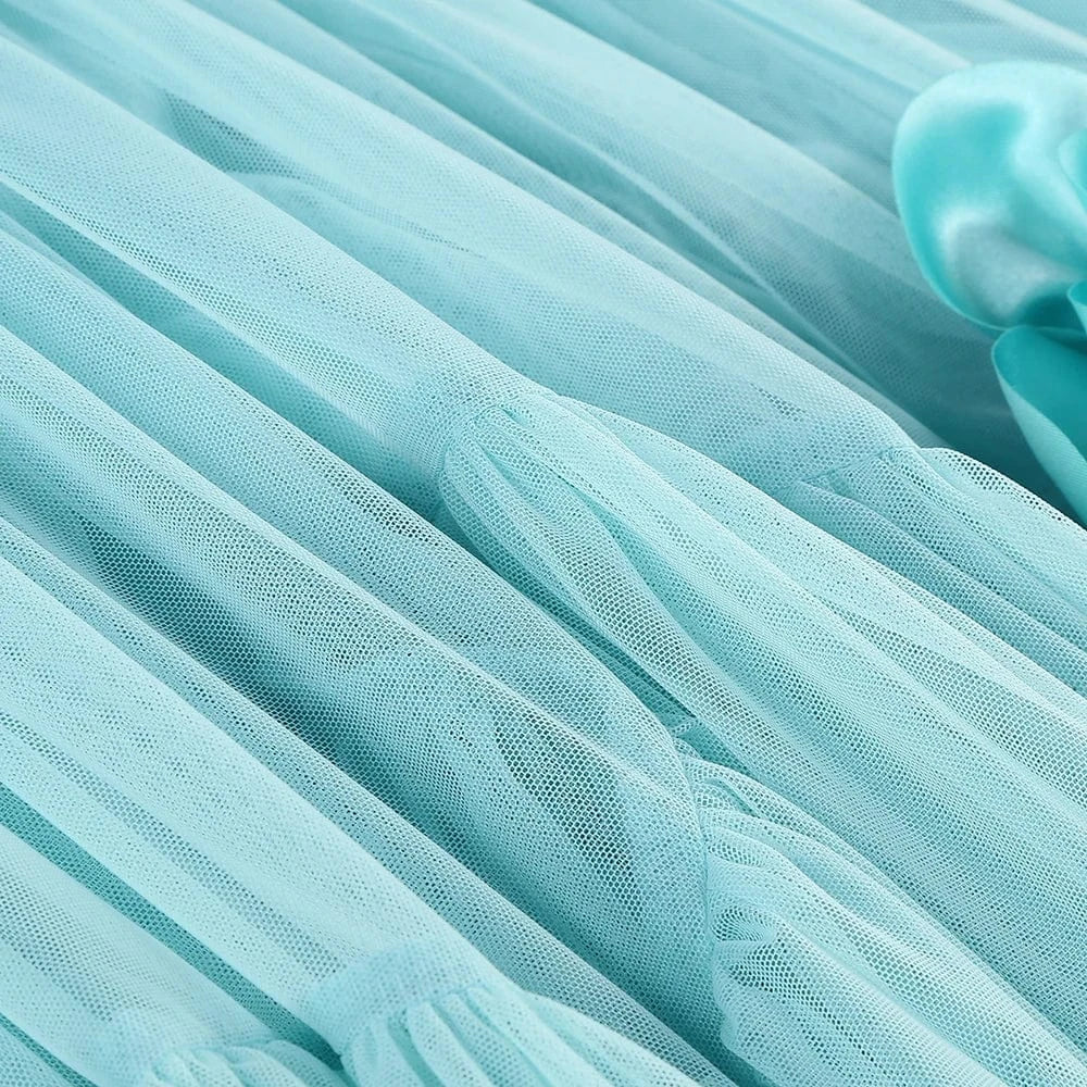 New Women's Sexy Strapless Casual Dress Holiday Style Three-Dimensional Flower Decorated Dress Floor-Length Evening Dress